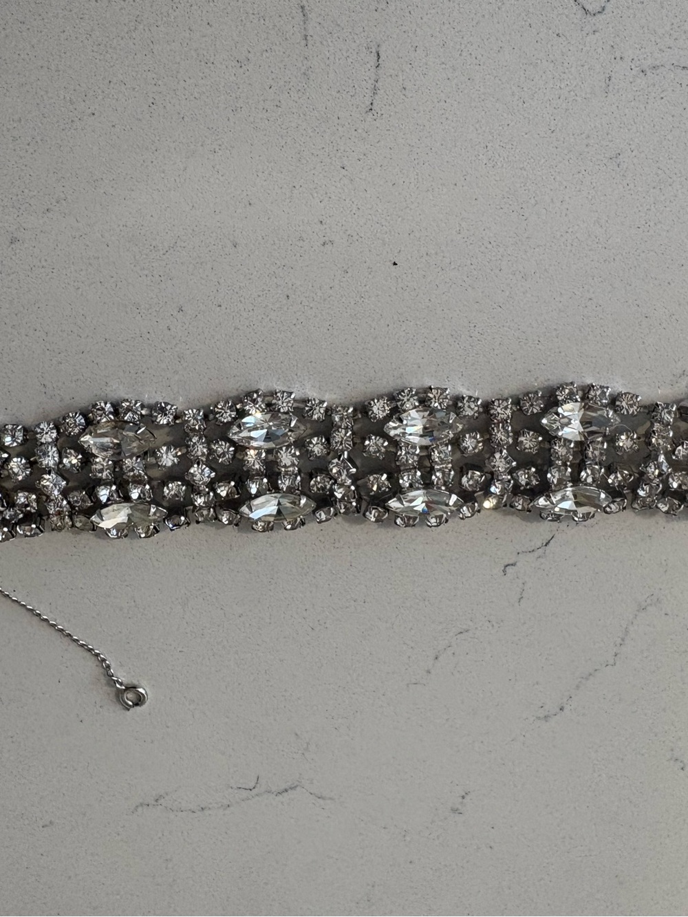 Kramer Silvertone Rhinestone bracelet
